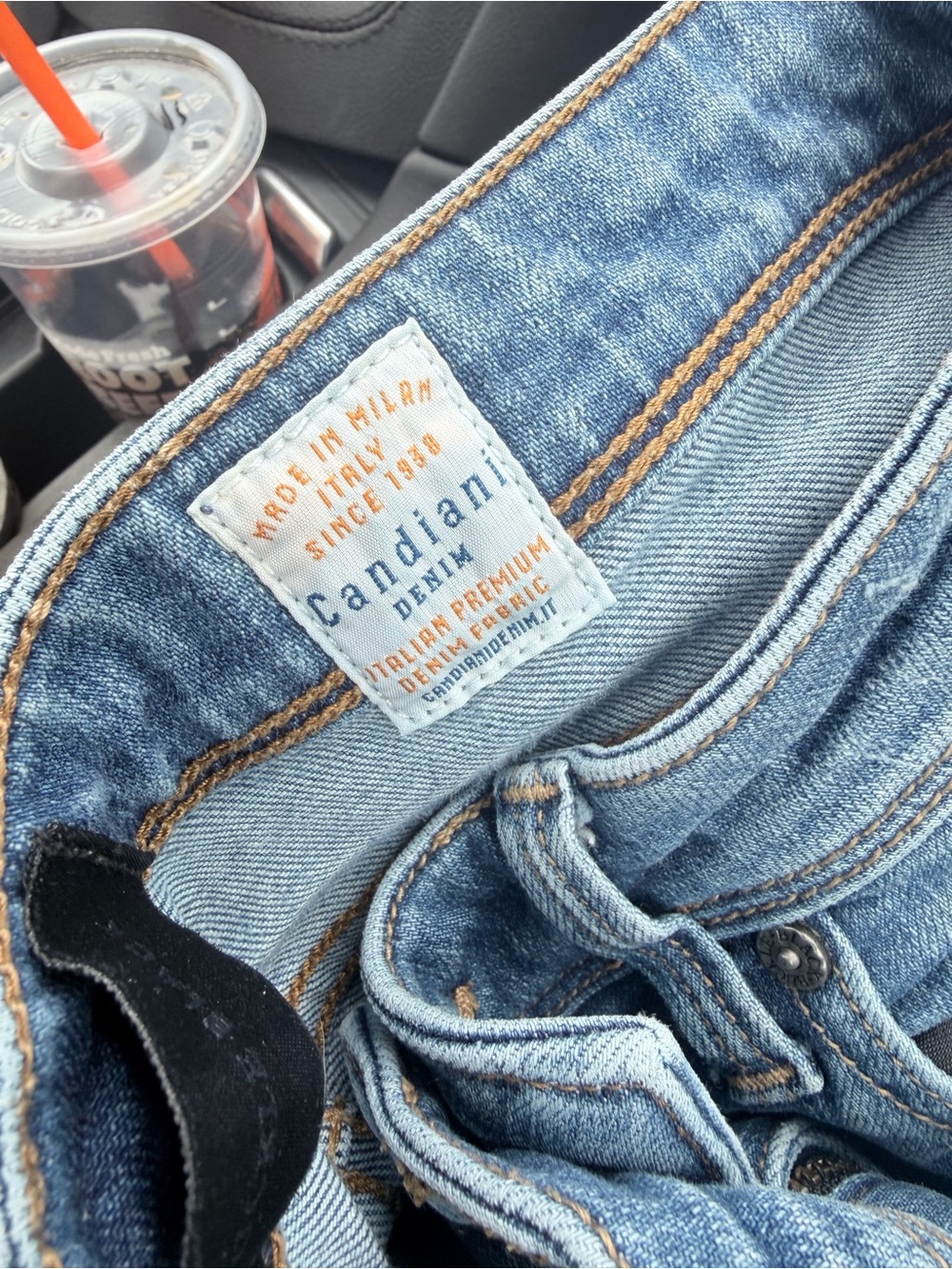 Vintage Buckle Black Jeans made with Italian Denim
